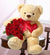 Big Teddy Love- - for Midnight Flower Delivery in India - 12 Premium Red Roses Seasonal Fillers  2 Feet Big Teddy Bear 