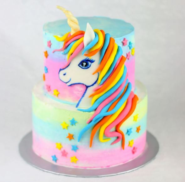 2 Layer Unicorn Cake