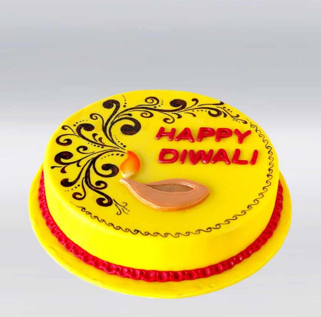 Wow Sunshine Diwali Special Cake - for Midnight Flower Delivery in India 