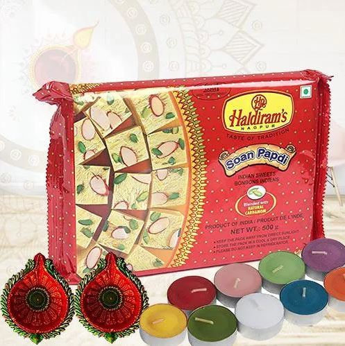 Diwali Diyas n Sweets - for Online Flower Delivery In India 