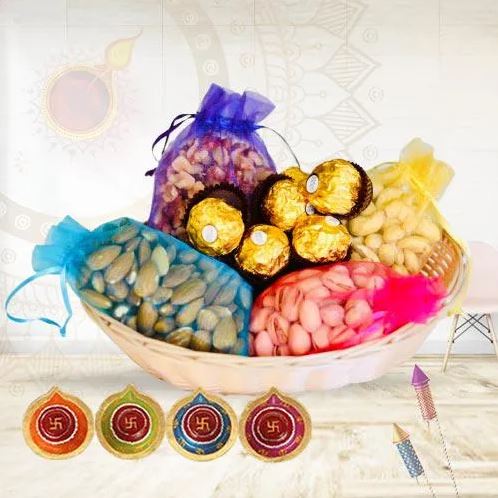 Rocher And Dryfruit With Diya