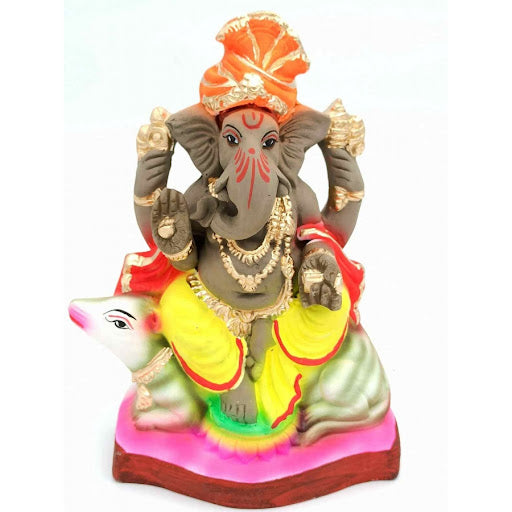 Auspicious Lod Ganesha Idol - for Midnight Flower Delivery in India 