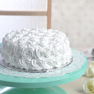 Vanilla Rose Cake - for Midnight Flower Delivery in India 