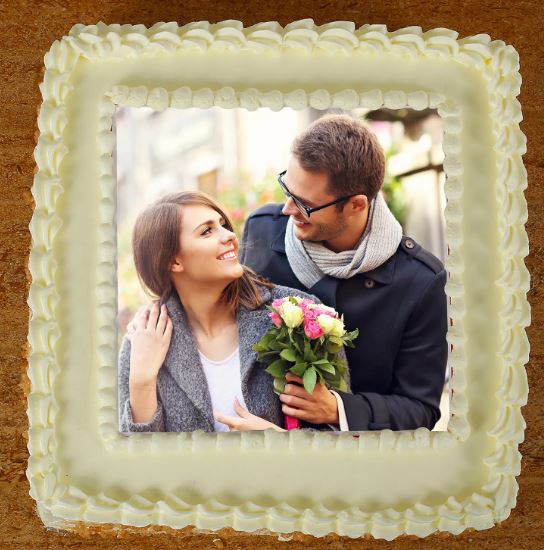Appetizing Couple Photo Cake