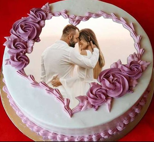 Infinity Love Couple Photo Cake