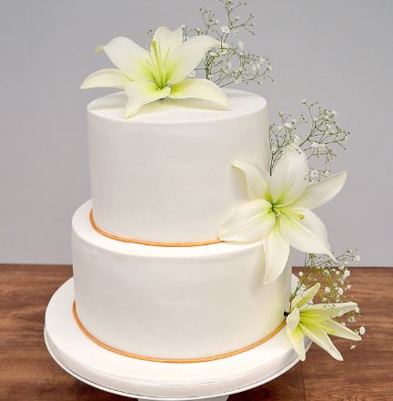 2 Tier Theme Cake Garnish With Flower