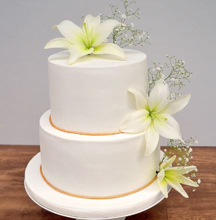 2 Tier Theme Cake Garnish With Flower - for Midnight Flower Delivery in India 