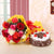Wow Surprise- Send Flowers to Category | Combos | Flowers and Cakes -This Lovely combo consists of : 15 Mix Roses Bouquet yellow Paper Wrapping Red Ribbon Bow Half KG Black Forest Cake   Note: While we always strive to ensure that products are accurately represented in our photographs, from season to season and subject to availability, our florists may be required to substitute one or more flowers for a variety of equal or greater quality, appearance and value. Also for cakes, Actual design and arrangement might differ based on chef, seasonal elements and ingredient availability. 