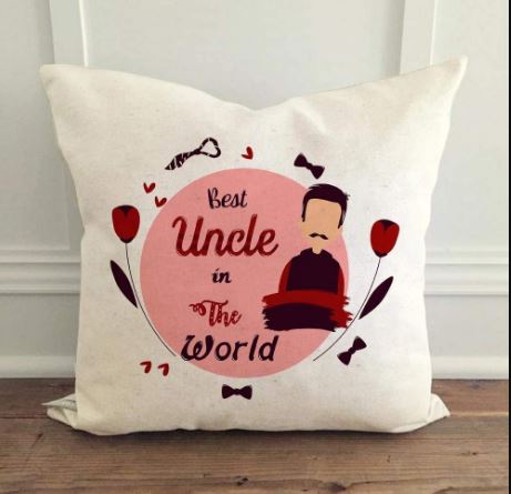 World's Greatest Uncle Personalized Cushion - for Flower Delivery in India 