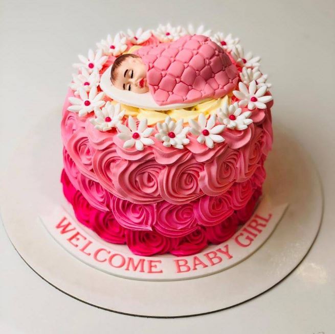 Rose Cream Baby Special Cake