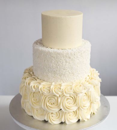 3 Tier Creamy Vanilla Theme Cake - for Midnight Flower Delivery in India 
